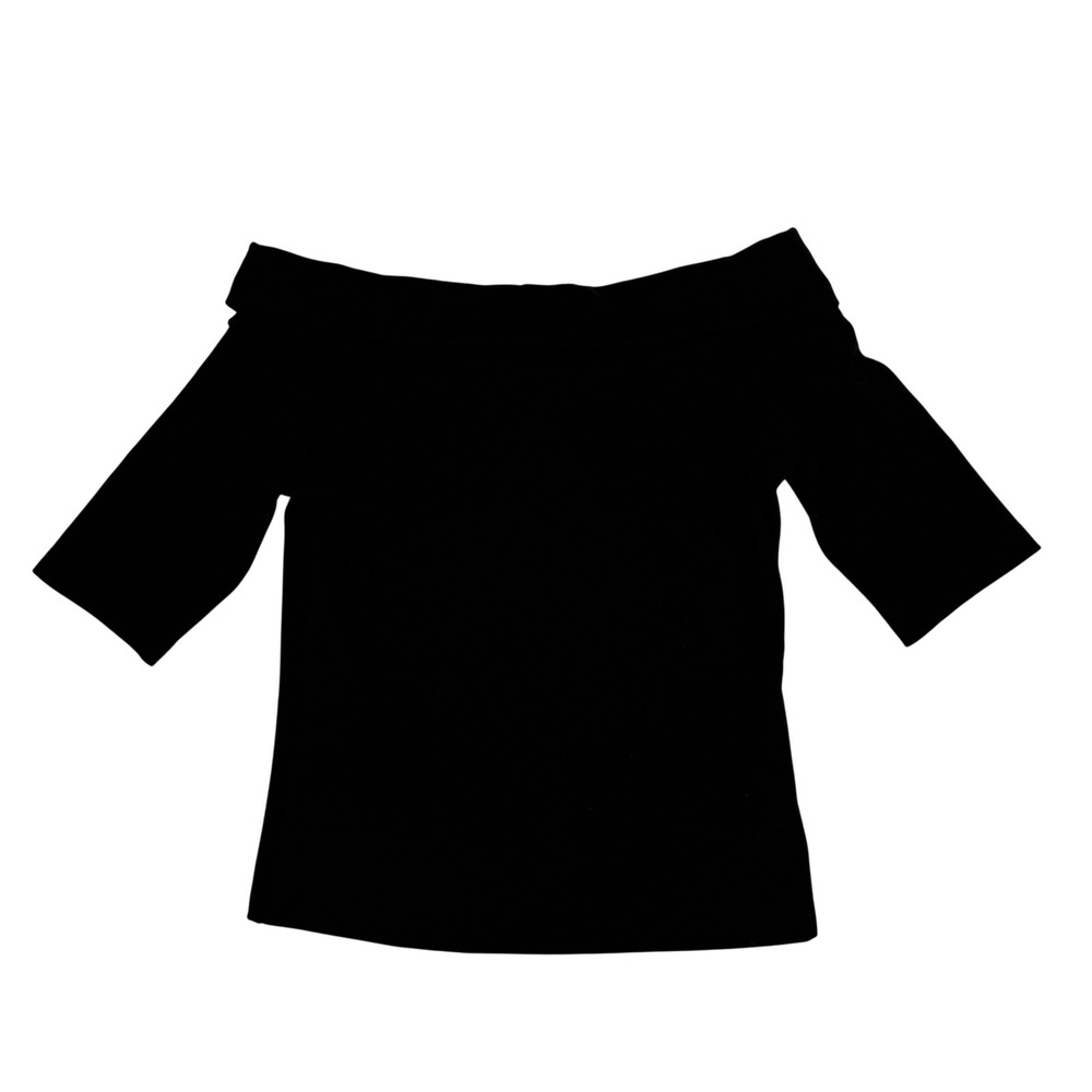 Akris Punto Off the Shoulderโ Top Womens Black Excellent Italian Fabric Bardot